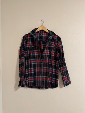 Eddie Bauer Plaid Button-Up Shirt - Red & Green